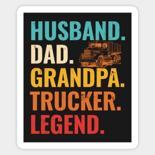 Husband Dad Grandpa Trucker Legend Sticker